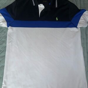 Polo by Ralph Lauren Men’s Black/Blue/White Stripe Polo